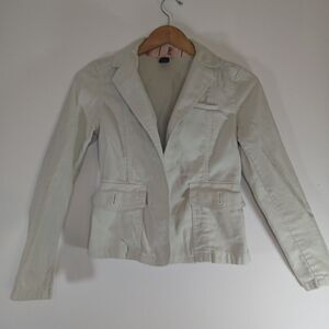 Gap Y2K Cream Blazer Size 0 Vintage 2005 Minimalist Office Coquette Jacket
